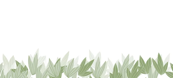 Banner web floral com folhas exóticas de cor desenhada. Design de conceito de natureza. Composições florais modernas com ramos de verão. Ilustração vetorial sobre o tema ecologia, natura, meio ambiente — Vetor de Stock