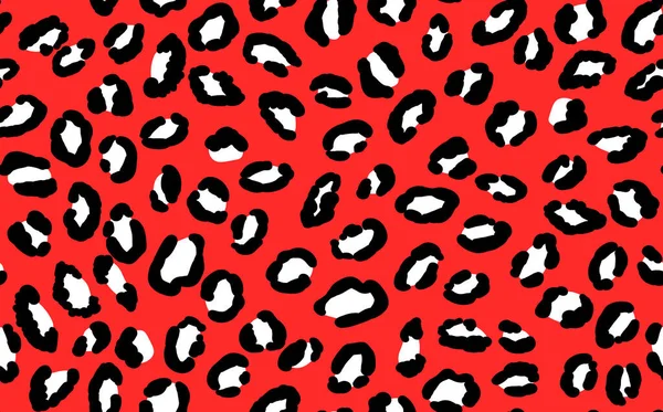 Абстрактный современный леопардовый бесшовный рисунок. Животные модного происхождения. Красный и черный векторный инвентарь для печати, открытки, открытки, ткани, текстиля. Современный орнамент стилизованной кожи — стоковый вектор