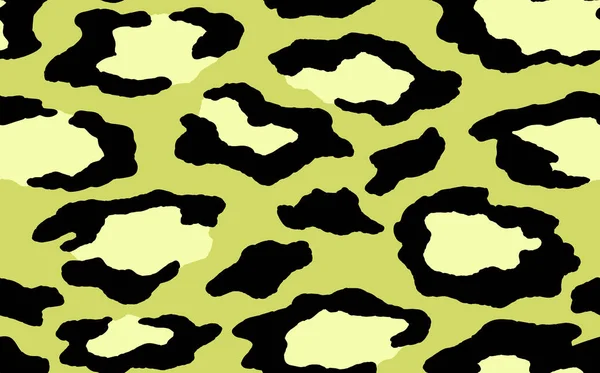 Abstrakt modern leopard sömlös mönster. Djur trendig bakgrund. Grön och svart dekorativ vektor stock illustration för tryck, kort, vykort, tyg, textil. Modern prydnad av stiliserad hud — Stock vektor