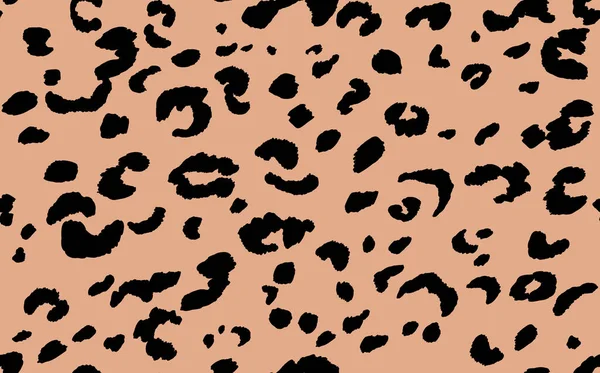 Abstraktes modernes Leopardenmuster. Tiere trendy Hintergrund. Beige und schwarz dekorative Vektorstockillustration für Druck, Karte, Postkarte, Stoff, Textil. Modernes Ornament stilisierter Haut — Stockvektor