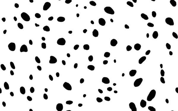 Abstract modern dalmatian fur seamless pattern. Animals trendy background. Black and white decorative vector illustration for print, card, postcard, fabric, textile. Modern ornament of stylized skin — Stock Vector