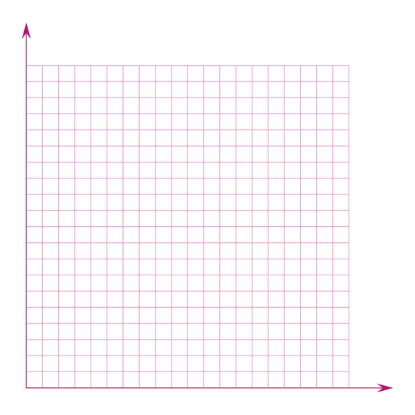 Grid papier. Wiskundige grafiek. Cartesisch coördinatenstelsel met x-as, y-as. Vierkante achtergrond met kleurlijnen. Geometrische patroon voor school, onderwijs. blanco gelinieerd op transparante achtergrond — Stockvector