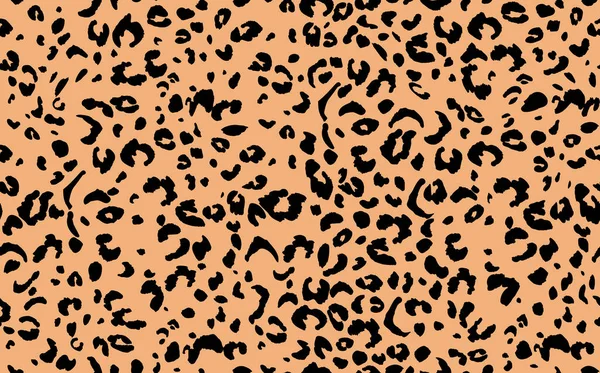 Abstract modern leopard seamless pattern. Animals trendy background. Beige and black decorative vector stock illustration for print, card, postcard, fabric, textile. Modern ornament of stylized skin — Stock Vector