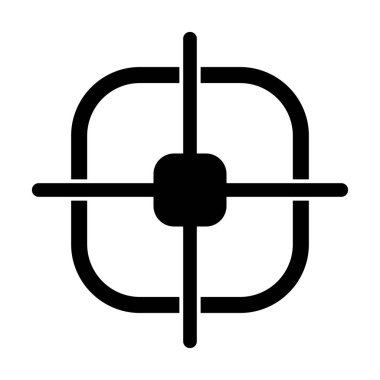 Hedef hedef ikonu, okçu spor oyun sembolü. Hedeflenen nokta işaretçisi. Keskin nişancı tüfeği odaklama işaretçisini vur. Hedef alınıyor. İzole vektör illüstrasyonu