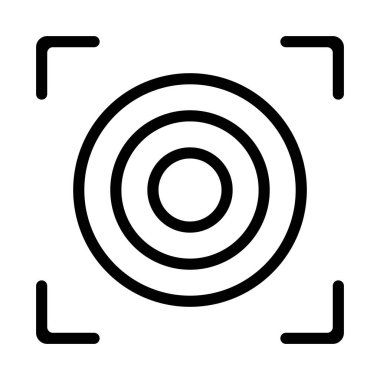 Hedef hedef ikonu, okçu spor oyun sembolü. Hedeflenen nokta işaretçisi. Keskin nişancı tüfeği odaklama işaretçisini vur. Hedef alınıyor. İzole vektör illüstrasyonu