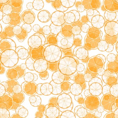 Portakallı ve limonlu yaz çizimi. Beyaz arka planda renkli meyveleri olan terzi desenleri. Yemek konsepti. Davetiye, poster, kart, kumaş, tekstil için şablon tasarımı