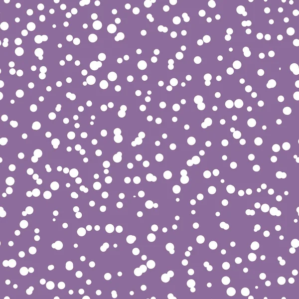 Abstrakte Hand übertönt Tupfen Hintergrund. Violett gepunktetes, nahtloses Muster mit weißen Kreisen. Vorlagendesign für Einladung, Plakat, Karte, Flyer, Textil, Stoff — Stockvektor