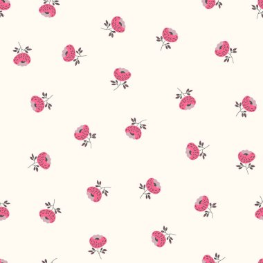 Geleneksel halk sanatları süslerine dayanan kusursuz çiçek desenleri. Işıklı arka planda renkli çiçekler. İskandinav tarzı. İsveç İskandinav tarzı. Vektör çizimi. Basit minimalist desen