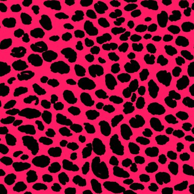 Soyut modern leopar pürüzsüz desen. Hayvanlar modaya uygun arka plan. Baskı, kart, kartpostal, kumaş ve tekstil için kırmızı ve siyah dekoratif vektör çizimi. Modern stilize cilt süsü