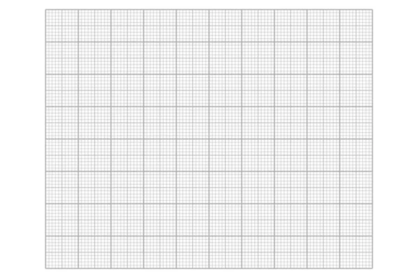 Millimeter-Diagramm-Papierraster. Abstrakter, quadratischer Hintergrund. Geometrisches Muster für die Schule, technische Linienvermessung. Leerfutter für Bildung isoliert auf transparentem Hintergrund — Stockvektor