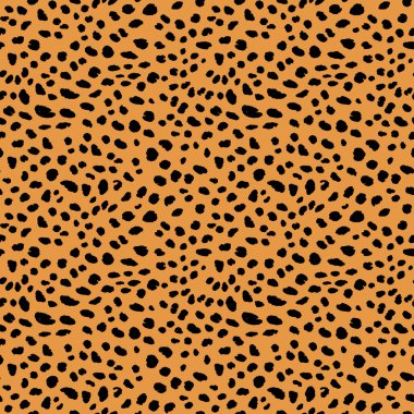 Soyut modern leopar pürüzsüz desen. Hayvanlar modaya uygun arka plan. Baskı, kart, kartpostal, kumaş, tekstil için bej ve siyah dekoratif vektör çizimi. Modern stilize cilt süsü
