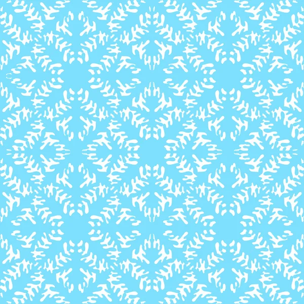 Abstract white and blue background with floral hand drawn element. Geometric seamless pattern for wallpaper, web page, textures, fabric, textile. Decorative vector illustration — Stock Vector