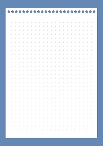 グリッドペーパー。白い背景に点線のグリッド。要約点で透明イラストを点線で示します。学校、図書、ノートブック、日記、ノート、バナー、印刷、本のための白い幾何学的なパターン — ストックベクタ