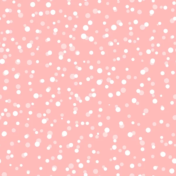 Abstraktní ruka utopit polka tečky pozadí. Růžové tečkované bezešvé vzory s bílými kruhy. Vzor šablony pro pozvání, plakát, pohlednice, leták, textil, tkanina — Stockový vektor