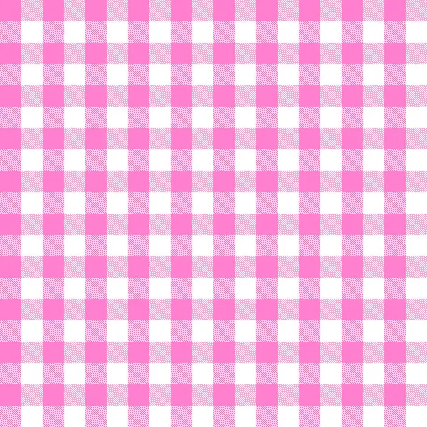 핑크 색 과 흰색 스코틀랜드의 섬유 섬유가 없는 패턴이다. 직물 질감으로 타탄 플 라디 드를 확인 합니다. 천, 카드, 직물에 대한 기하학적 배경을 구체화하 십시오. 모노크롬 그래픽 반복 디자인. 현대의 네모난 장식 — 스톡 벡터