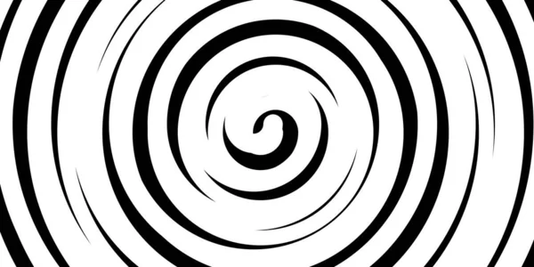 Draai hypnotiserende zwart-wit spiraal. Monochrome abstracte achtergrond. Vector platte geometrische illustratie.Sjabloon ontwerp voor banner, website, sjabloon, folder, brochure, poster — Stockvector