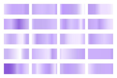 Parlak renkli hologramı olan metalik gradyan koleksiyonu. Holografik folyo dokusu, mor, menekşe rengi. Çerçeve, kurdele, sınır, diğer tasarım için vektör ayarlandı