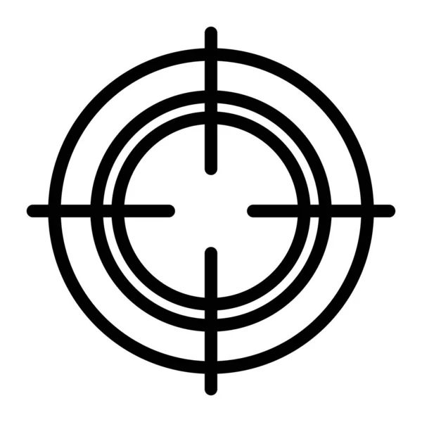 Target aim icon, archer sports game symbol. Game aiming sight dot pointer. Shoot sniper rifle focus cursor. Bullseye mark targeting. Isolated vector illustration — Stock Vector