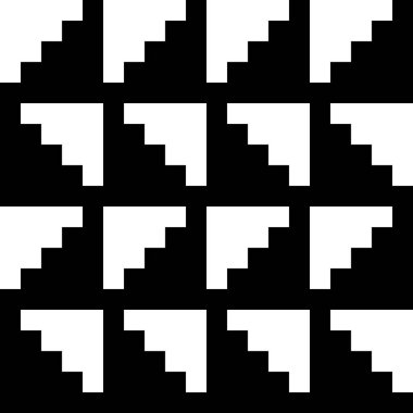 Web sayfası, dokular, kart, poster, kumaş ve tekstil için soyut siyah beyaz desen. Monokrom grafik yinelenen tasarım. Modern minimalist stil kare süslemesi.
