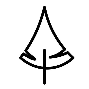 Siyah beyaz şablon köknar ağacı simgesi. Beyaz arkaplanda vektör sembolü işareti izole edildi. Ağaçlar düz çizgi simgeleri. Bitkiler, manzara tasarımı. İş fikri kavramı