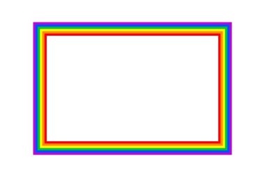 Bayrak LGBT simgesi, kare kare kare. Şablon tasarımı, vektör çizimi. Aşk kazanır. Gökkuşağı renklerinde LGBT sembolü. Eşcinsel gurur koleksiyonu. Boşluğu kopyala