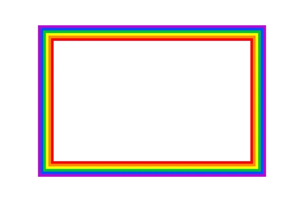 Ícone de bandeira LGBT, quadro quadrado. Desenho do modelo, ilustração vetorial. O amor ganha. Símbolo LGBT em cores arco-íris. Coleção de orgulho gay. Espaço de cópia — Vetor de Stock