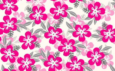 Geleneksel halk sanatları süslerine dayanan kusursuz çiçek desenleri. Işıklı arka planda renkli çiçekler. İskandinav tarzı. İsveç İskandinav tarzı. Vektör çizimi. Basit minimalist desen