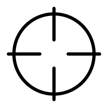 Hedef hedef ikonu, okçu spor oyun sembolü. Hedeflenen nokta işaretçisi. Keskin nişancı tüfeği odaklama işaretçisini vur. Hedef alınıyor. İzole vektör illüstrasyonu