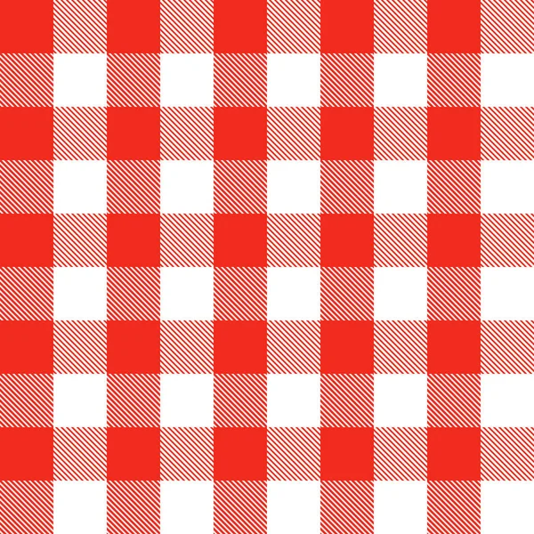 Motif textile écossais rouge et blanc sans couture. Tissu texture vérifier tartan plaid. Fond géométrique abstrait pour tissu, carte, tissu. Design monochrome à répétition graphique. Ornement carré moderne — Image vectorielle