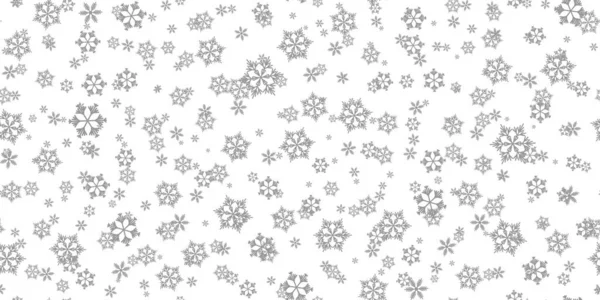 Winter seamless pattern with grey snowflakes on white background. Vector illustration for fabric, textile wallpaper, posters, gift wrapping paper. Christmas vector illustration. Falling snow — Stock Vector