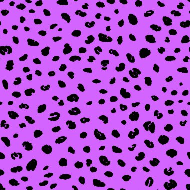 Soyut modern leopar pürüzsüz desen. Hayvanlar modaya uygun arka plan. Parmak izi, kart, kartpostal, kumaş ve tekstil için mor dekoratif vektör stok çizimi. Modern stilize cilt süsü