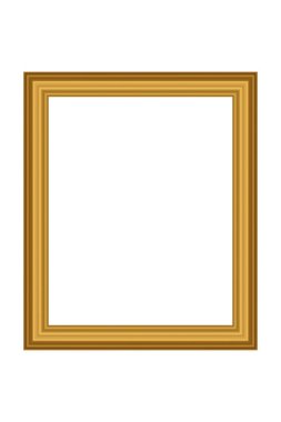 Tasarımınız için kare şeklinde altın renkli ahşap çerçeve. Klasik kılıf. Mesaj için yer. Tablolar ya da fotoğraflar için antika altın, güzel dikdörtgen çerçeveler. Şablon vektör illüstrasyonu