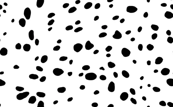 Абстрактный современный далматинский меховой узор. Животные модного происхождения. Черно-белый векторный рисунок для печати, открытки, открытки, ткани, текстиля. Современный орнамент стилизованной кожи — стоковый вектор