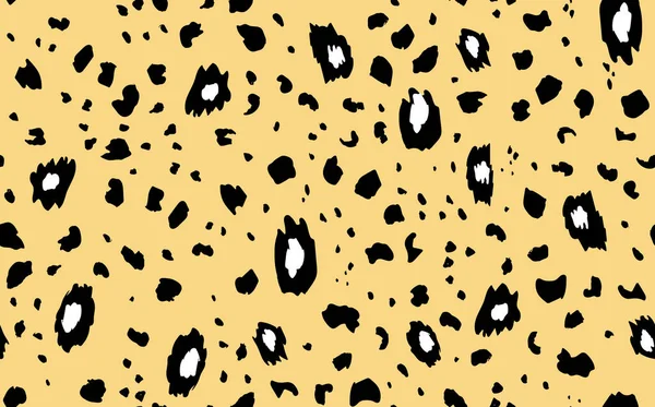 Abstraktes modernes Leopardenmuster. Tiere trendy Hintergrund. Gelbe und schwarze dekorative Vektorstockillustration für Druck, Karte, Postkarte, Stoff, Textil. Modernes Ornament stilisierter Haut — Stockvektor