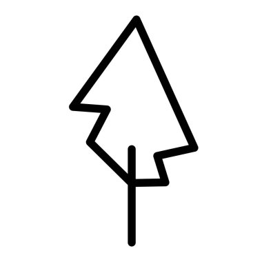 Siyah beyaz şablon köknar ağacı simgesi. Beyaz arkaplanda vektör sembolü işareti izole edildi. Ağaçlar düz çizgi simgeleri. Bitkiler, manzara tasarımı. İş fikri kavramı