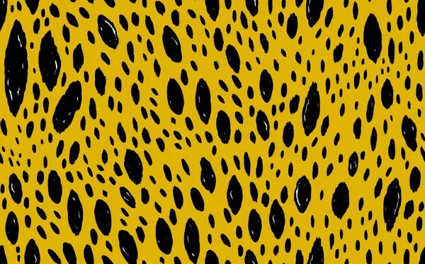 Soyut modern leopar pürüzsüz desen. Hayvanlar modaya uygun arka plan. Baskı, kart, kartpostal, kumaş ve tekstil için turuncu ve siyah dekoratif vektör çizimi. Modern stilize kayak süsü