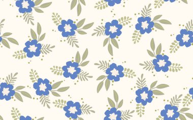 Geleneksel halk sanatları süslerine dayanan kusursuz çiçek desenleri. Işıklı arka planda renkli çiçekler. İskandinav tarzı. İsveç İskandinav tarzı. Vektör çizimi. Basit minimalist desen