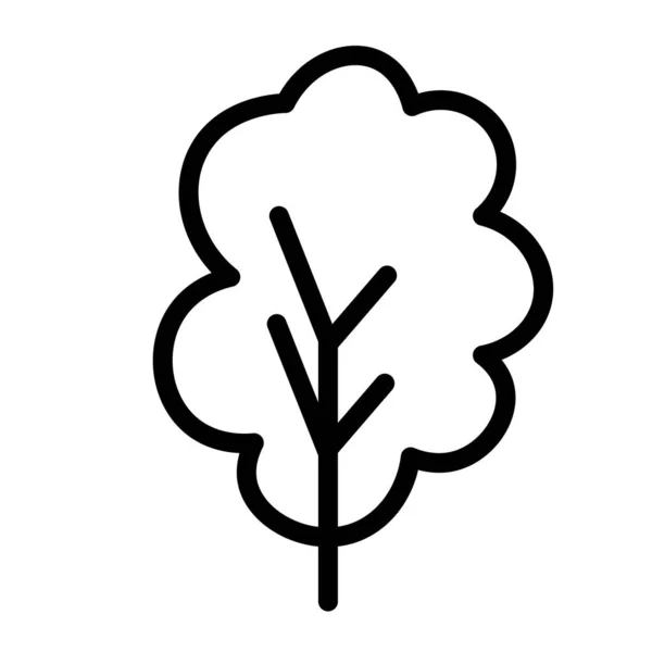 Fekete-fehér sablon fa ikon. Vektor szimbólum jel elszigetelt fehér háttér. Fák sík vonalú ikonok beállítva. Növények, tájtervezés. Üzleti ötlet koncepciója — Stock Vector