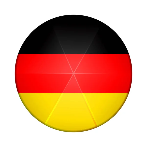 Bola ligera de cristal con bandera de Alemania. Esfera redonda, icono de plantilla. Símbolo nacional alemán. Bola realista brillante, ilustración vectorial abstracta 3D resaltada sobre un fondo blanco. Burbuja grande — Vector de stock
