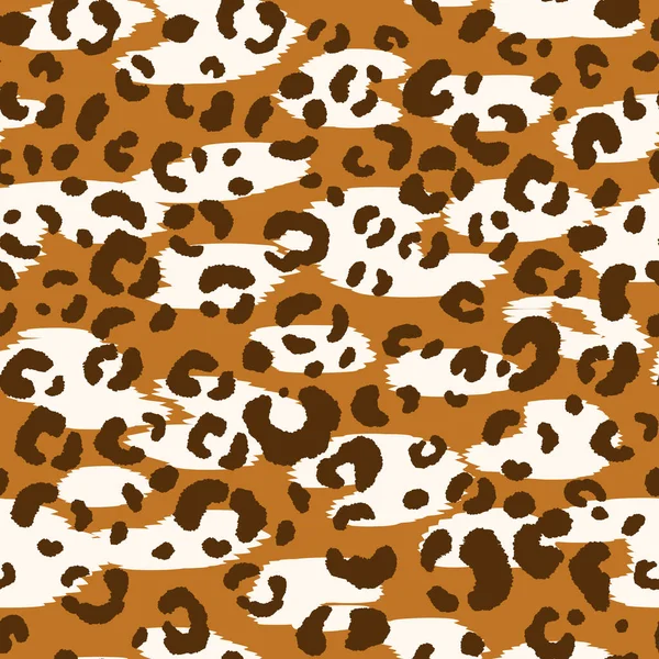 Absztrakt modern leopárd zökkenőmentes minta. Állatok trendi háttér. Barna és fehér dekoratív vektorkészlet illusztráció nyomtatáshoz, kártyához, képeslaphoz, szövethez, textilhez. Modern dísz stilizált bőr — Stock Vector