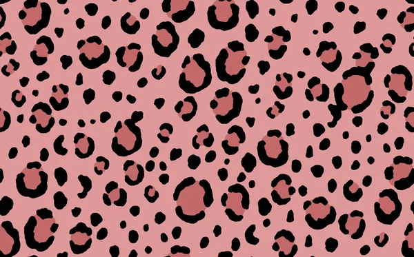 Modèle moderne abstrait sans couture léopard. Animaux arrière-plan tendance. Illustration vectorielle décorative rose et noir pour impression, carte, carte postale, tissu, textile. Ornement moderne de la peau stylisée — Image vectorielle