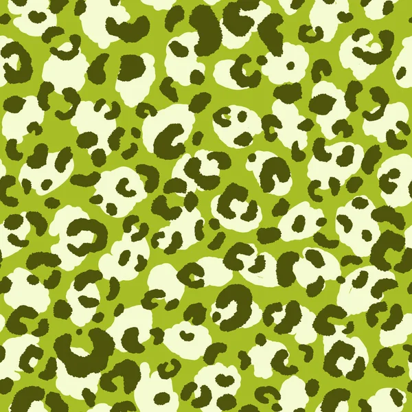 Abstraktes modernes Leopardenmuster. Tiere trendy Hintergrund. Grüne dekorative Vektorstockillustration für Druck, Karte, Postkarte, Stoff, Textil. Modernes Ornament stilisierter Haut — Stockvektor