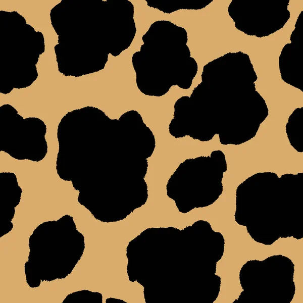 Abstraktes modernes Leopardenmuster. Tiere trendy Hintergrund. Schwarz-beige dekorative Vektorstockillustration für Druck, Karte, Postkarte, Stoff, Textil. Modernes Ornament stilisierter Haut — Stockvektor