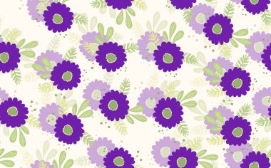 Geleneksel halk sanatları süslerine dayanan kusursuz çiçek desenleri. Işıklı arka planda renkli çiçekler. İskandinav tarzı. İsveç İskandinav tarzı. Vektör çizimi. Basit minimalist desen