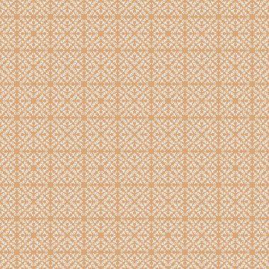 Çiçekli el çizimi elementi olan soyut beyaz ve BROWN arka plan. Duvar kağıdı, web sayfası, dokular, kumaş ve tekstil için geometrik dikişsiz desen. Dekoratif vektör illüstrasyonu