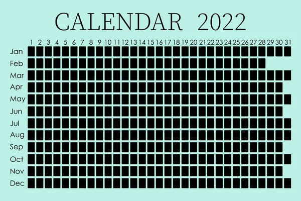 2022 календарний планувальник. Тиждень корпоративного дизайну. Розташований на фоні кольору. Місце для наклейки. — стоковий вектор