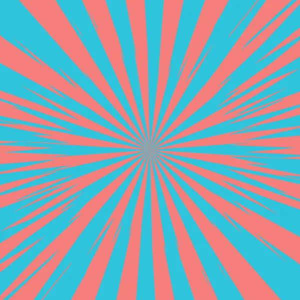Pop art ακτινωτό πολύχρωμο εξώφυλλο περιοδικού κόμικς. Ριγέ μπλε και ροζ ψηφιακό φόντο. Κινούμενο αστείο ρετρό μοτίβο λωρίδα mock up. Εικονογράφηση διανύσματος μισού μέτρου. Ηλιόλουστο, αστρικό σχήμα — Διανυσματικό Αρχείο