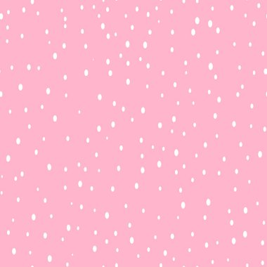 Soyut el boğma polka noktaları arka plan. Pembe noktalı, beyaz daireli, pürüzsüz desen. Davetiye, poster, kart, el ilanı, tekstil, kumaş için şablon tasarımı