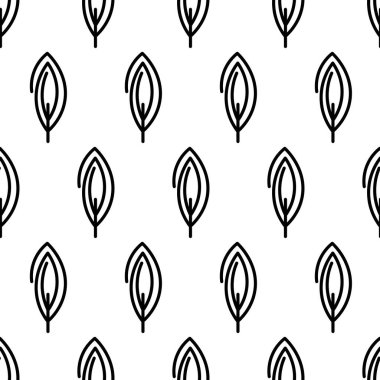 Ağaç simgesiyle siyah ve beyaz desenli. Vektör ağaçları sembol işareti. Bitkiler, baskı, kart, kartpostal, kumaş ve tekstil için peyzaj tasarımı. İş fikri kavramı