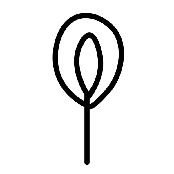 Zwart-wit template boom pictogram. Vectorsymbool geïsoleerd op witte achtergrond. Bomen plat lijn pictogrammen ingesteld. Planten, landschapsontwerp. Bedrijfsconcept — Stockvector